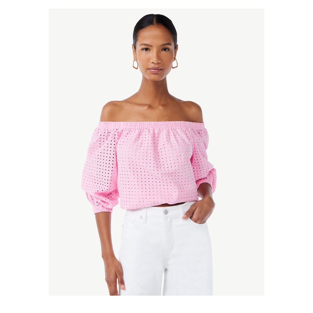 NWT Scoop’s - Off-the-Shoulder Top Light Pink Size XL
